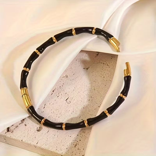 Gold Tone Bamboo Link Bracelet