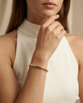 Gold Tone Bamboo Link Bracelet for Women