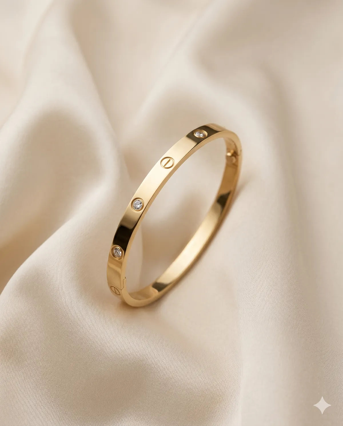 Gold Plated Screw Design Bangle Bracelet For Women