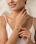 Gold Plated Screw Design Bangle Bracelet For Women