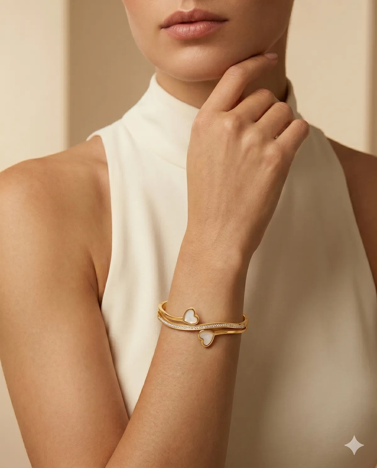 Gold Plated Heart Design Bracelet for Women
