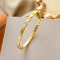 Gold-Plated AD Bangle-Style Hexagonal Anti Tarnish Bracelet