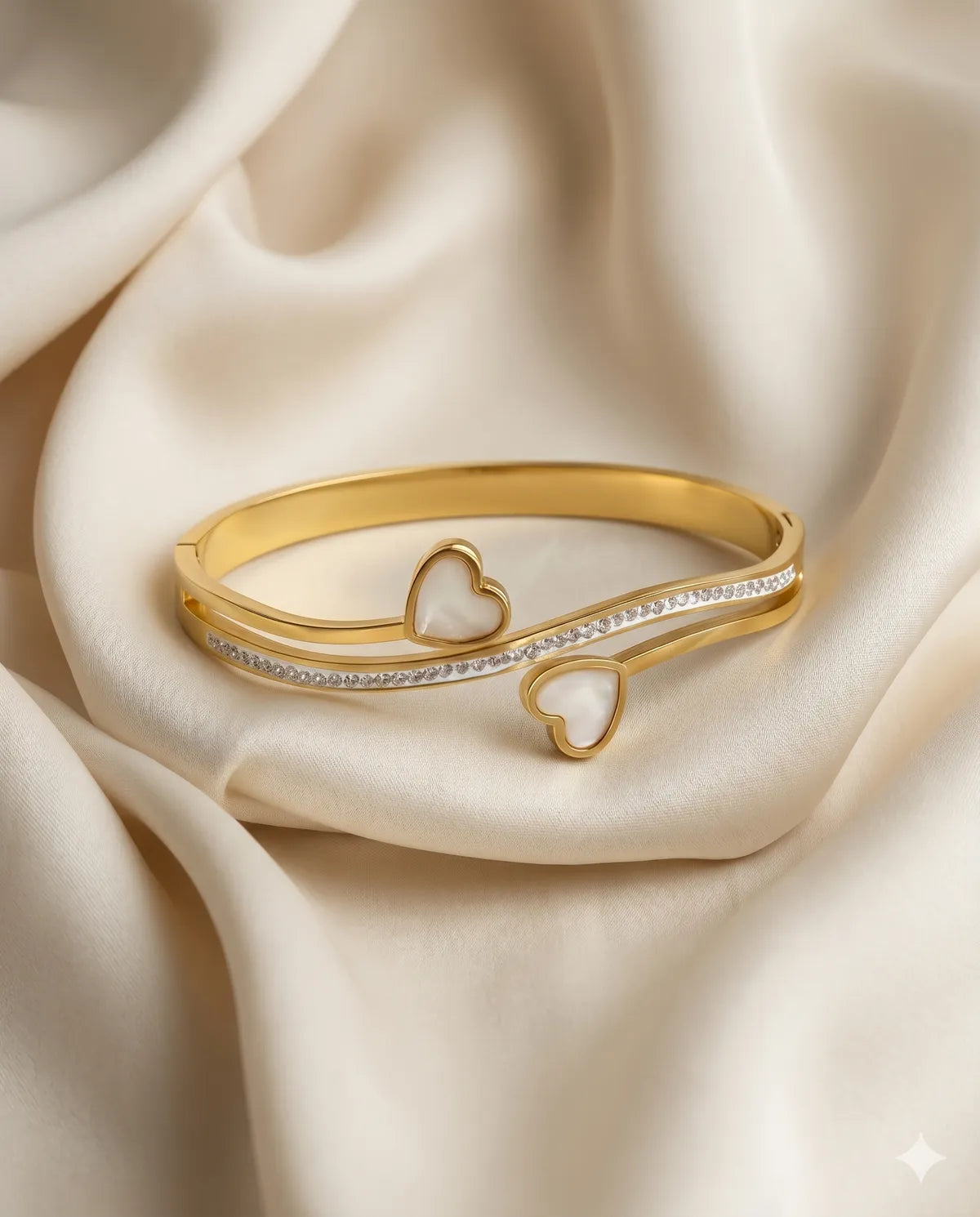 Gold Plated Heart Design Bracelet for Women