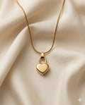 Gold Finished Heart Locket Minimalist Pendant Necklace