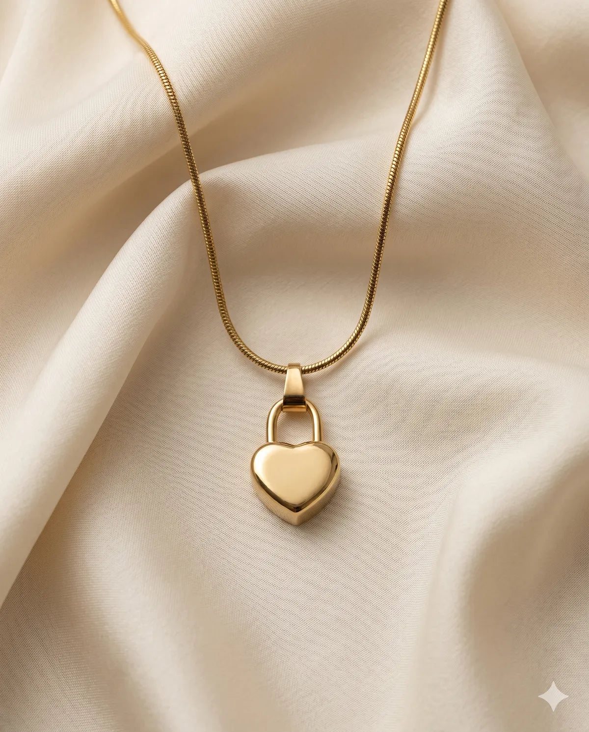 Gold Finished Heart Locket Minimalist Pendant Necklace