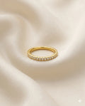 Gold Finished Pave Diamond Eternity Band Ring