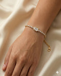 Gold Plated Baguette Diamond Tennis Bracelet for Women