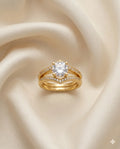 Gold Plated Solitaire Diamond Bypass Engagement Ring