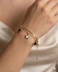 Gold Plated Star Charm Herringbone Chain Bracelet