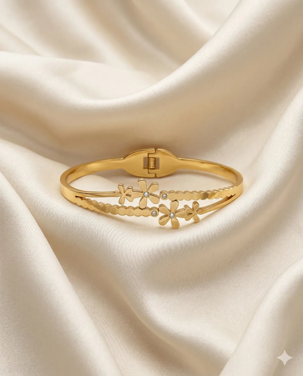 Gold Floral Dual Layer Bracelet