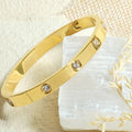 Stainless Steel Contemporary Gold Plated Love AD Anti-Tarnish Bracelet For Women