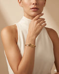 Gold Floral Dual Layer Bracelet