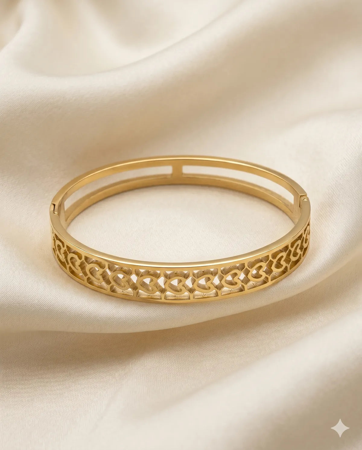 Gold Plated Filigree Bangle for Women