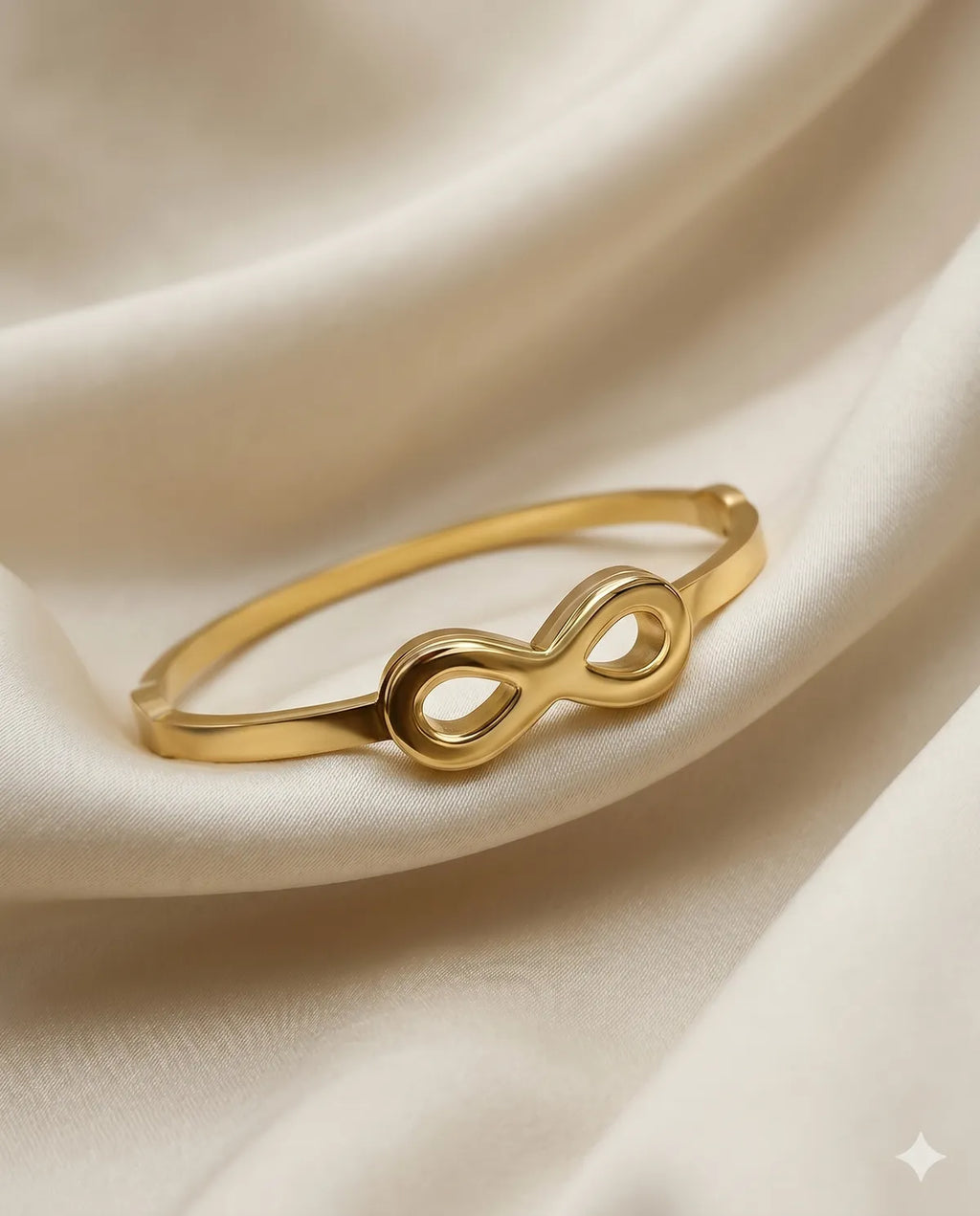 Womens Gold Infinity Charm Cuff Bracelet