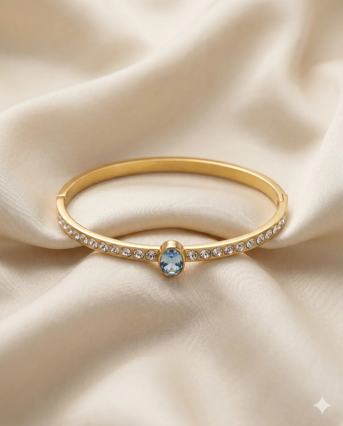 Gold Plated White  Stone Studded Adjustable Bracelet for Women