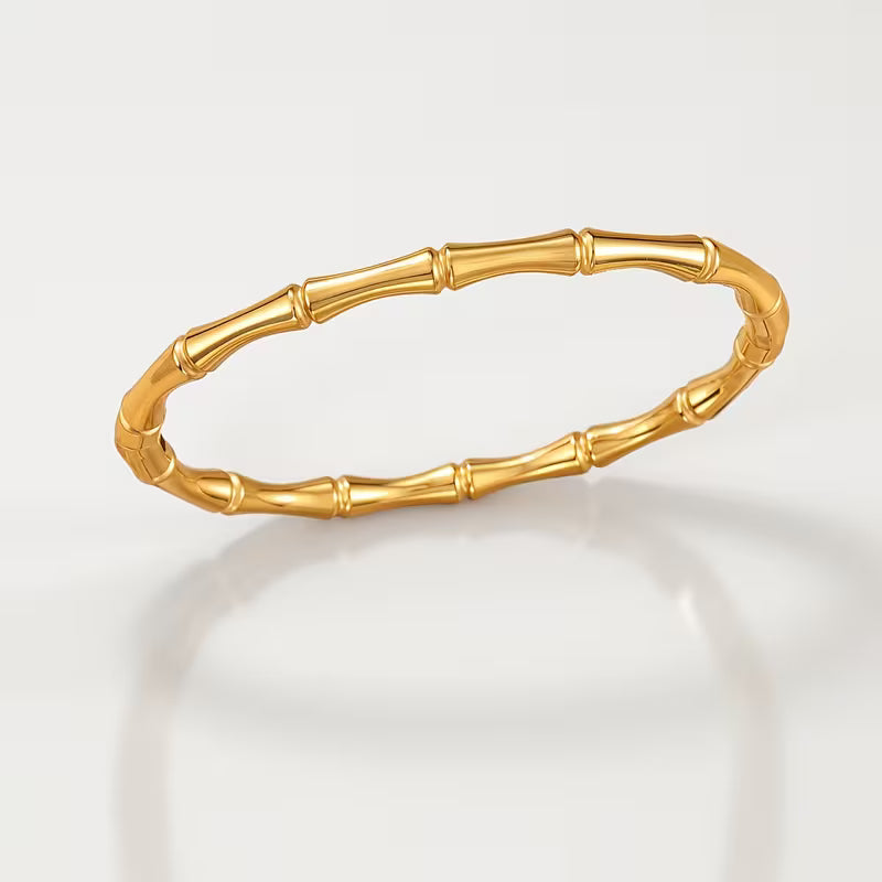Gold Tone Bamboo Link Bracelet
