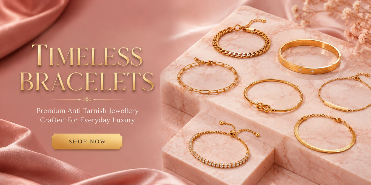 SHIVANICO Premium Anti Tarnish Gold Plated Bracelet Collection Banner for Women