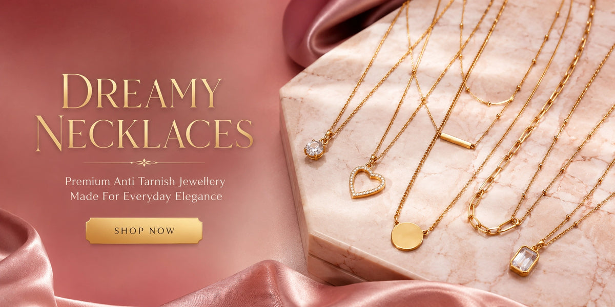SHIVANICO Premium Anti Tarnish Gold Plated Necklace Collection Banner for Women